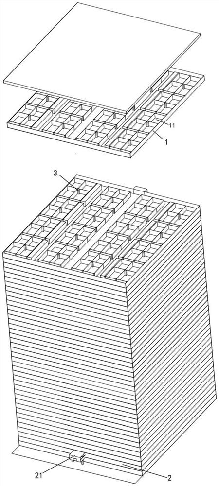 Fresh air distribution structure of building air-supply vertical wells