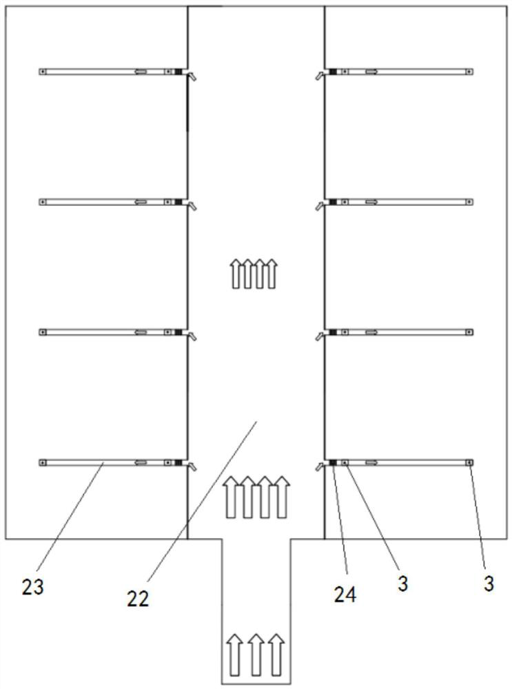 Fresh air distribution structure of building air-supply vertical wells