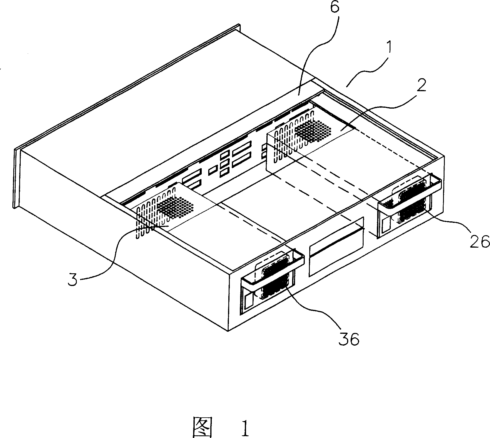 Structure of heat elimination module of computer, and optimized regulate and control method for air quantity and noise value