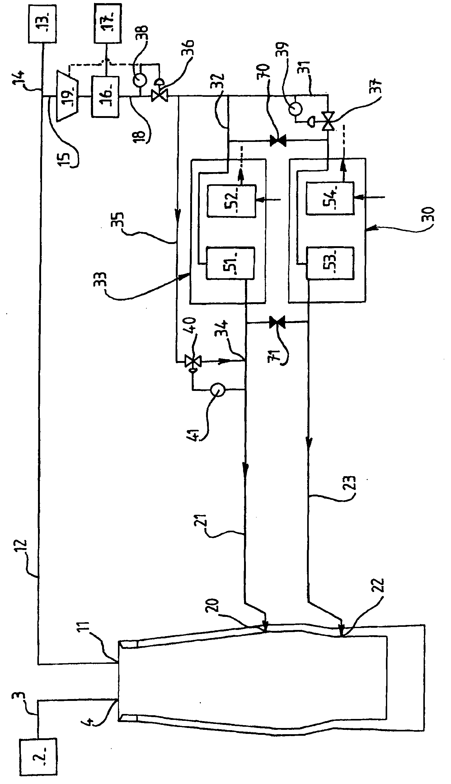 Method for recirculating blast furnace gas, and associated device