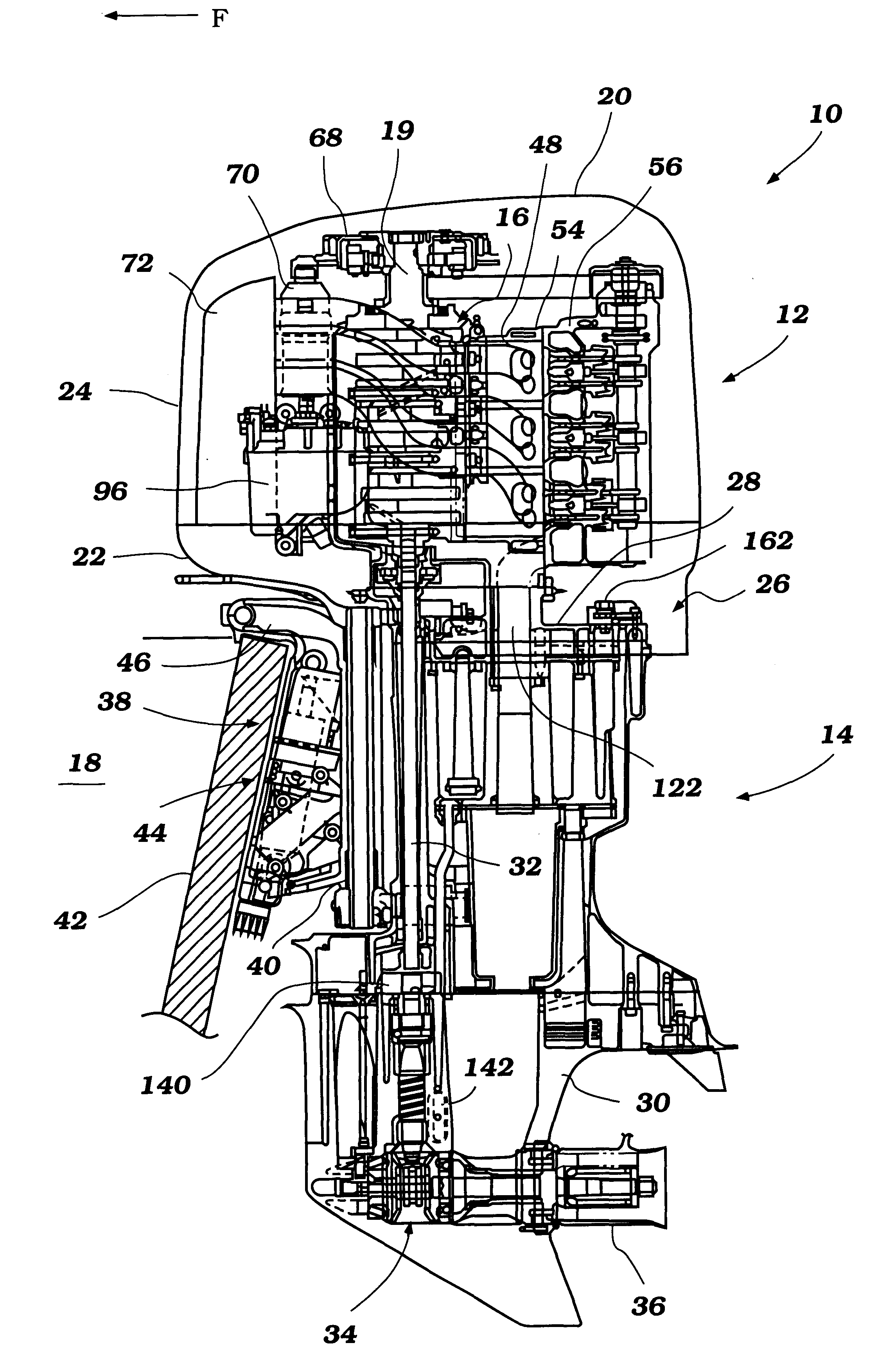 Outboard motor cooling and exhaust system