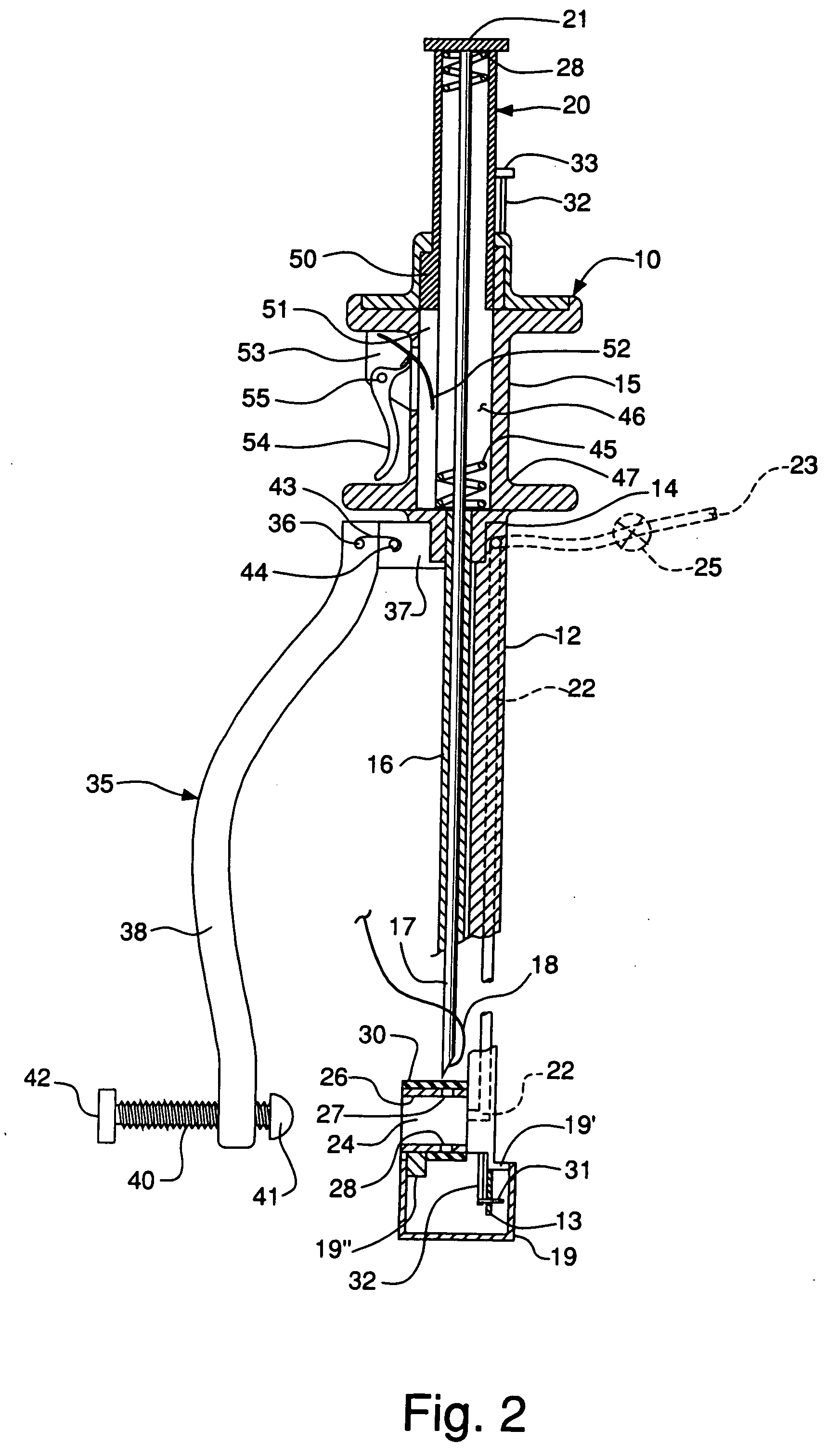 Surgical instrument for endoscopic suturing of deep subcutaneous tissue