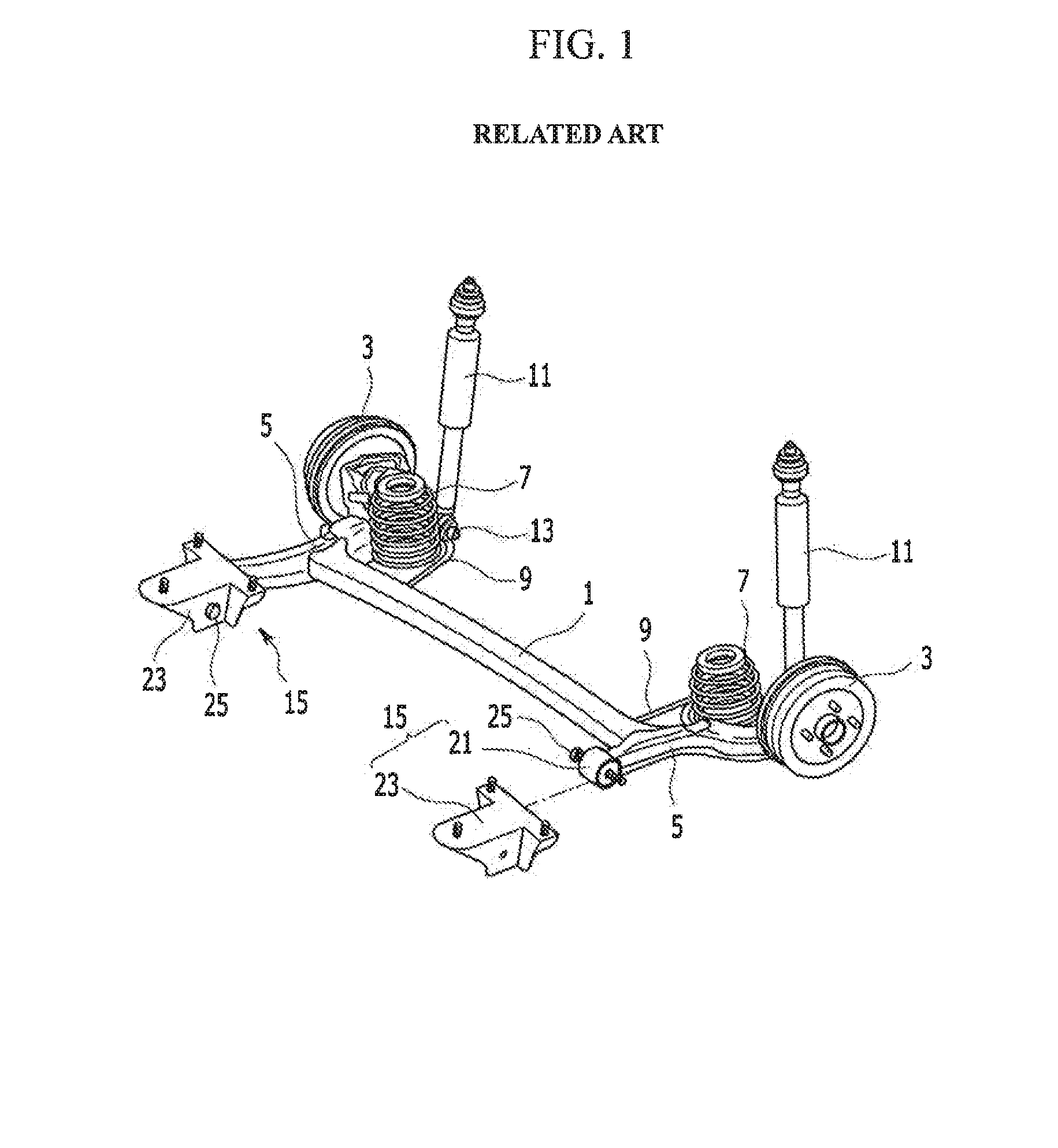 Coupled torsion beam axle type suspension system