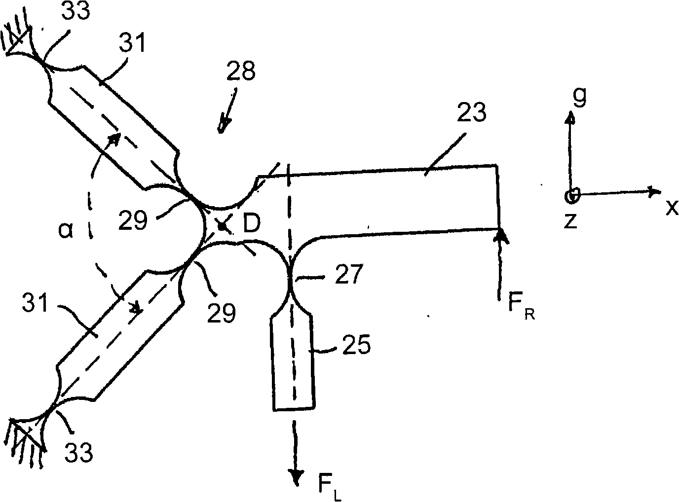 Crank mechanism in particular for a weighing sensor on a balance working on the electromagnetic force compensation principle