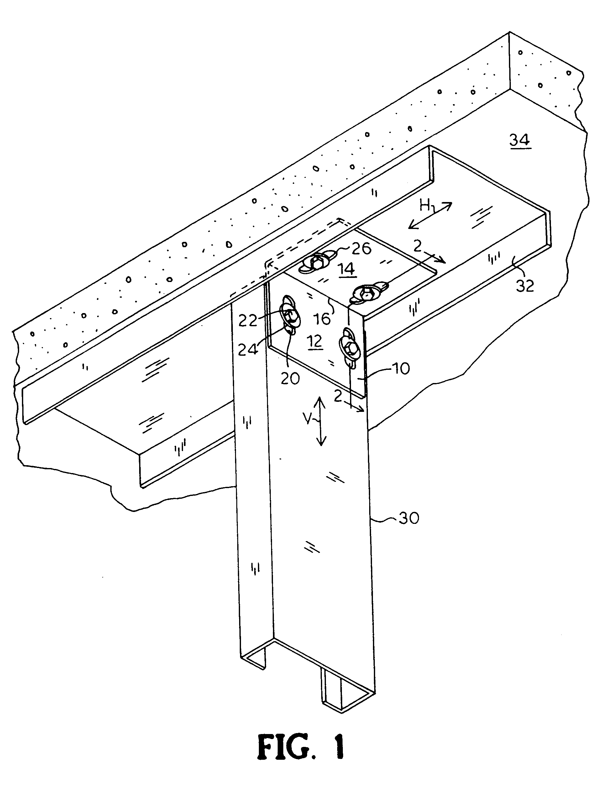 Connector for connecting two building members together that permits relative movement between the building members
