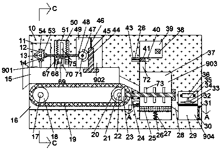 Textile fabric cutting, printing and collecting device