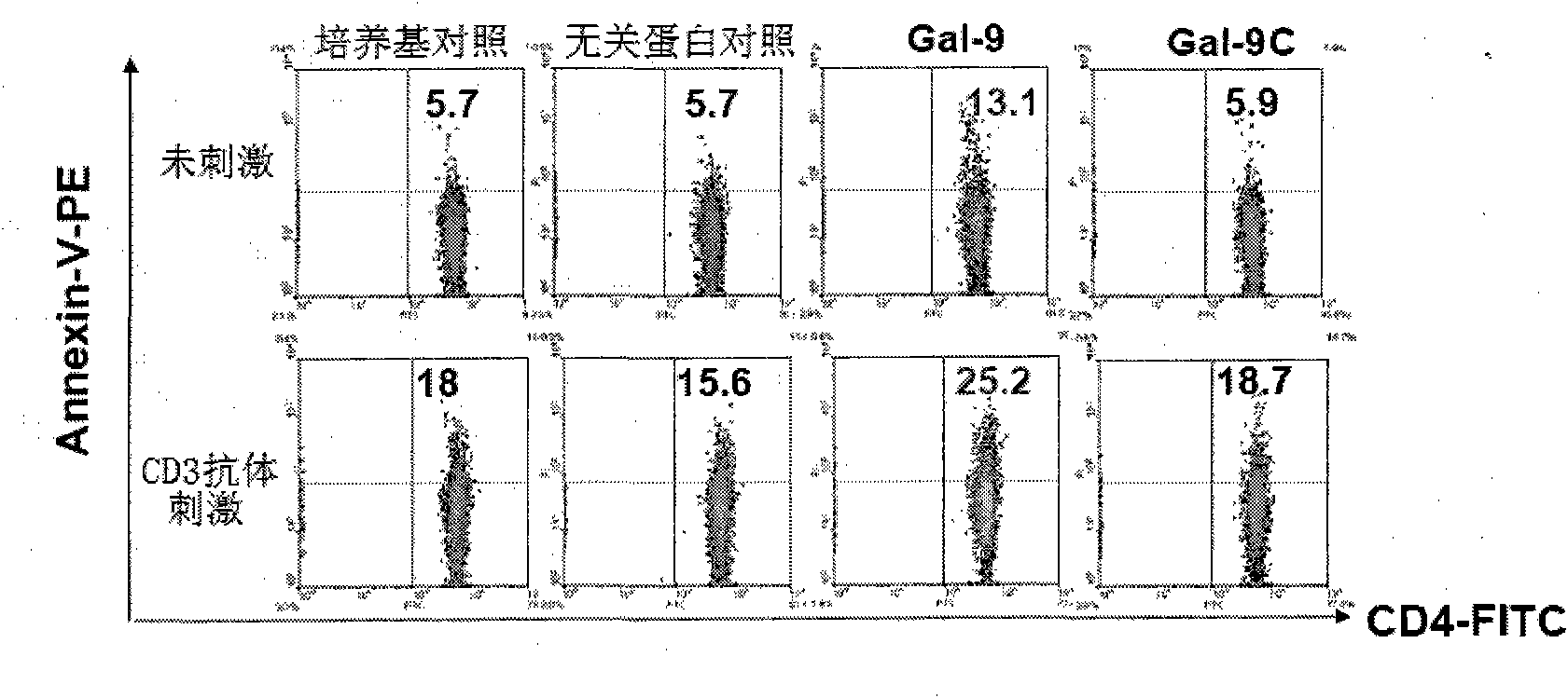 Preparation and application of human galectin-9 deletant for enhancement of immune response