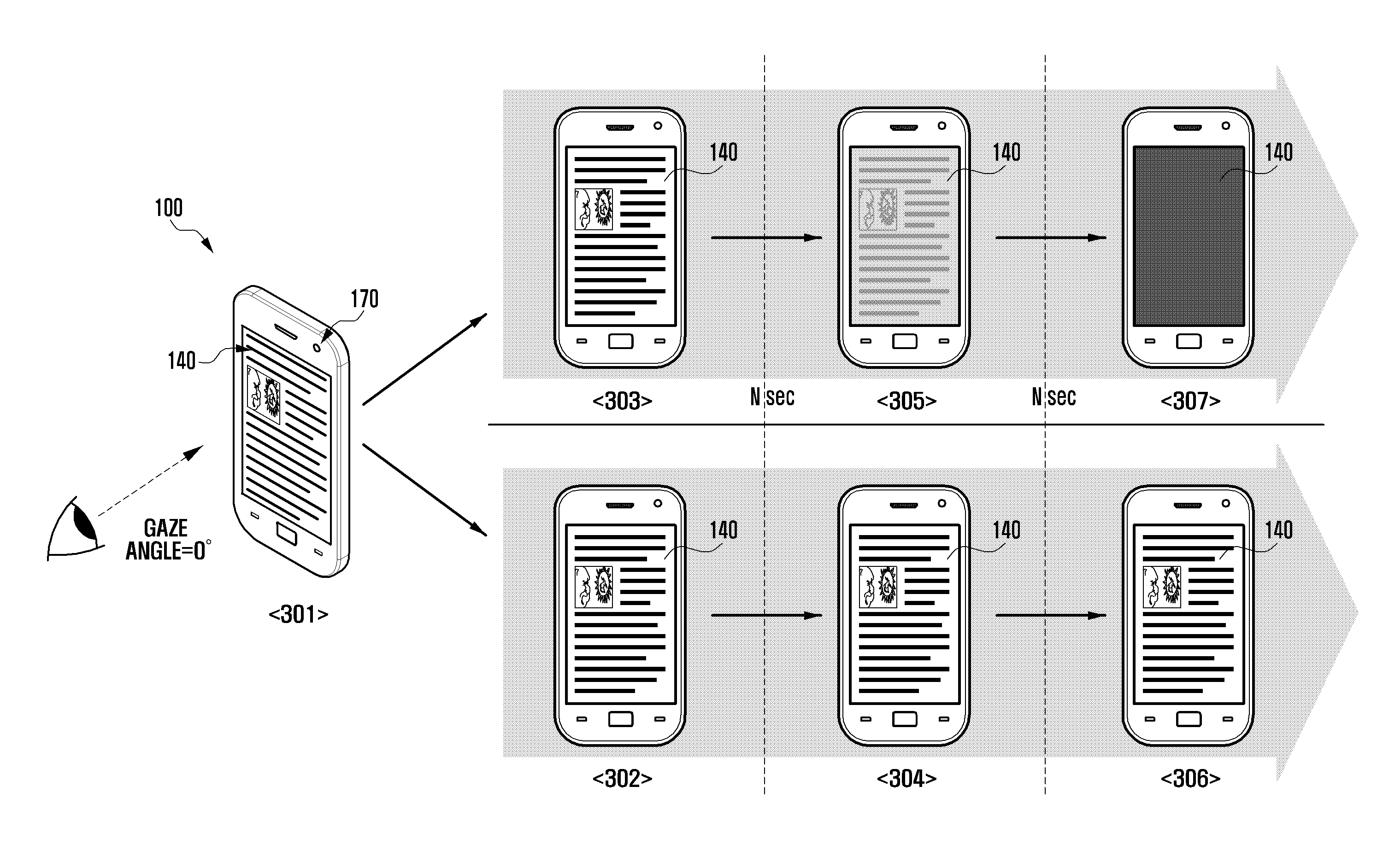 Method for operating user functions based on eye tracking and mobile device adapted thereto