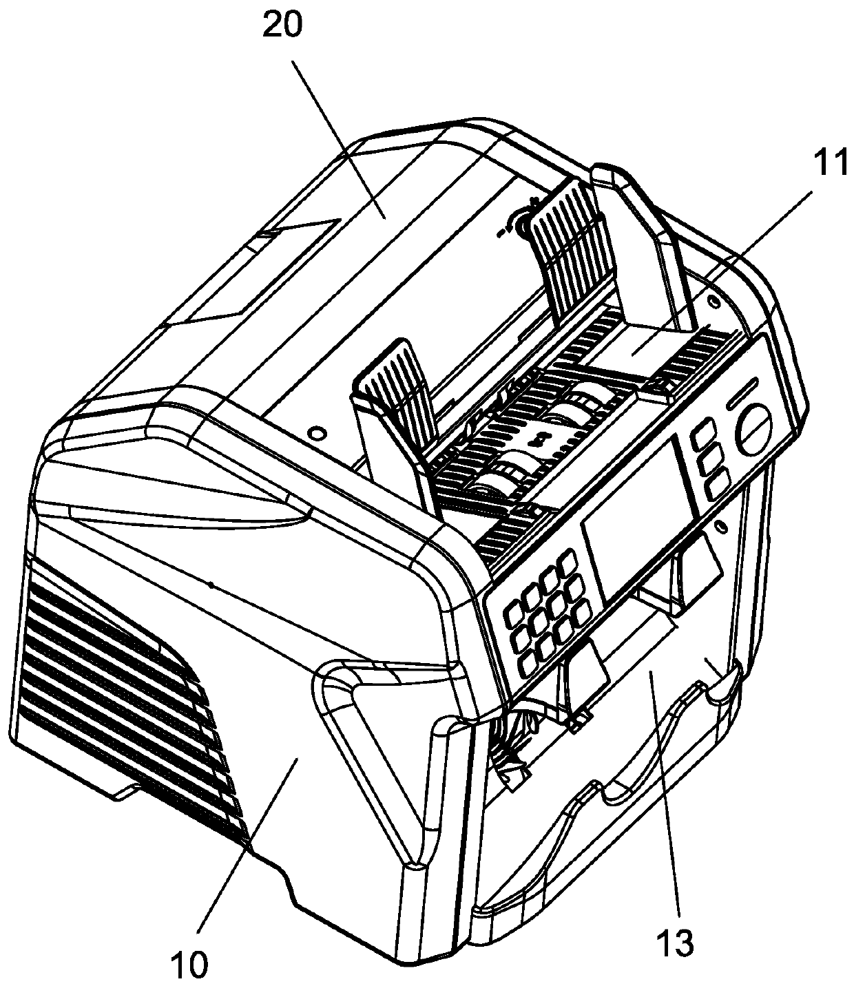 One-port half-clearing currency counting machine