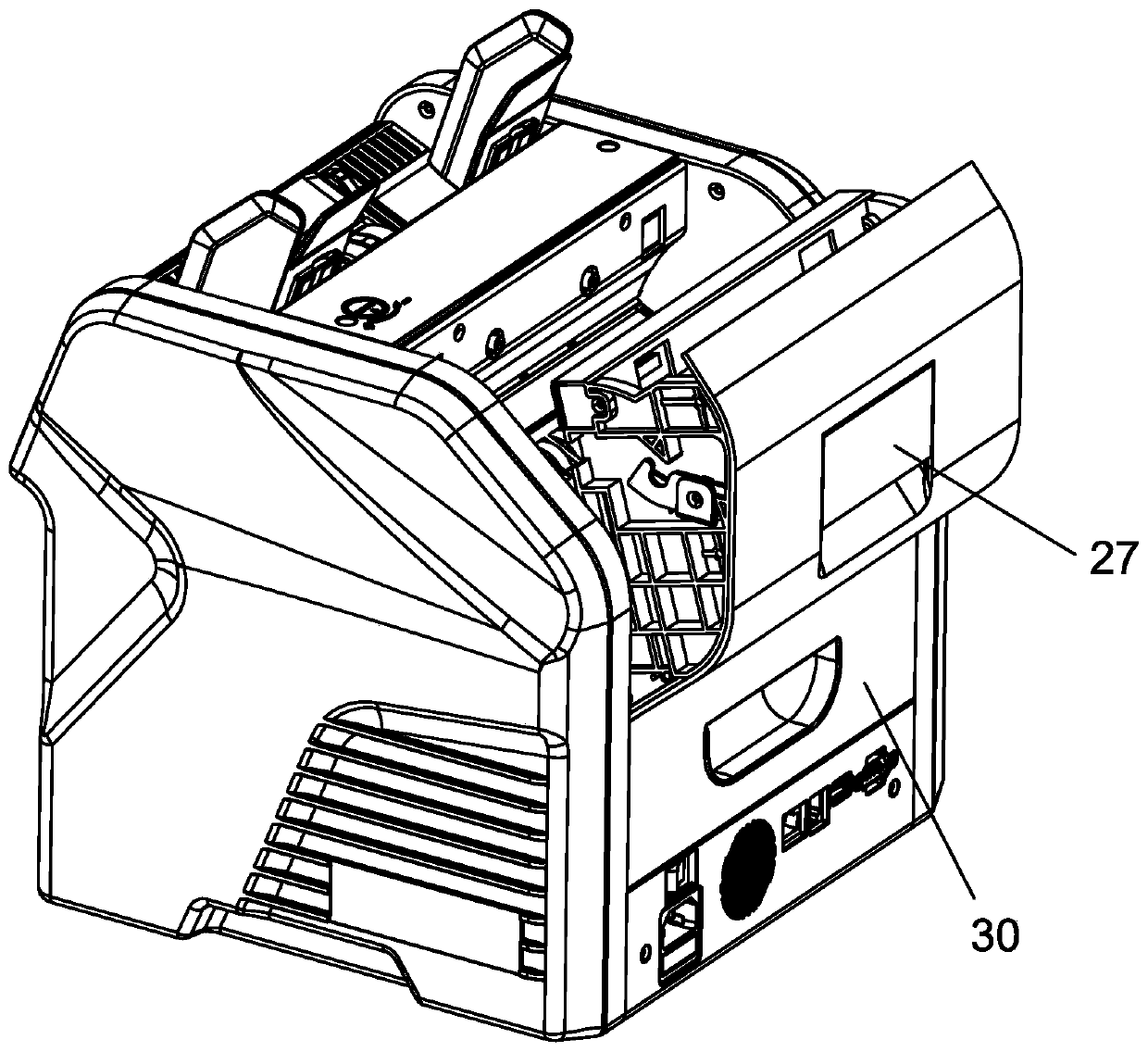 One-port half-clearing currency counting machine