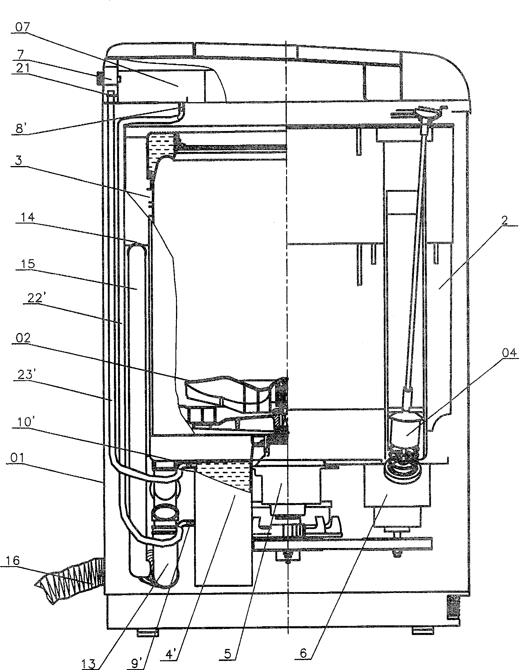 Impeller or agitator type full-automatic washing machine