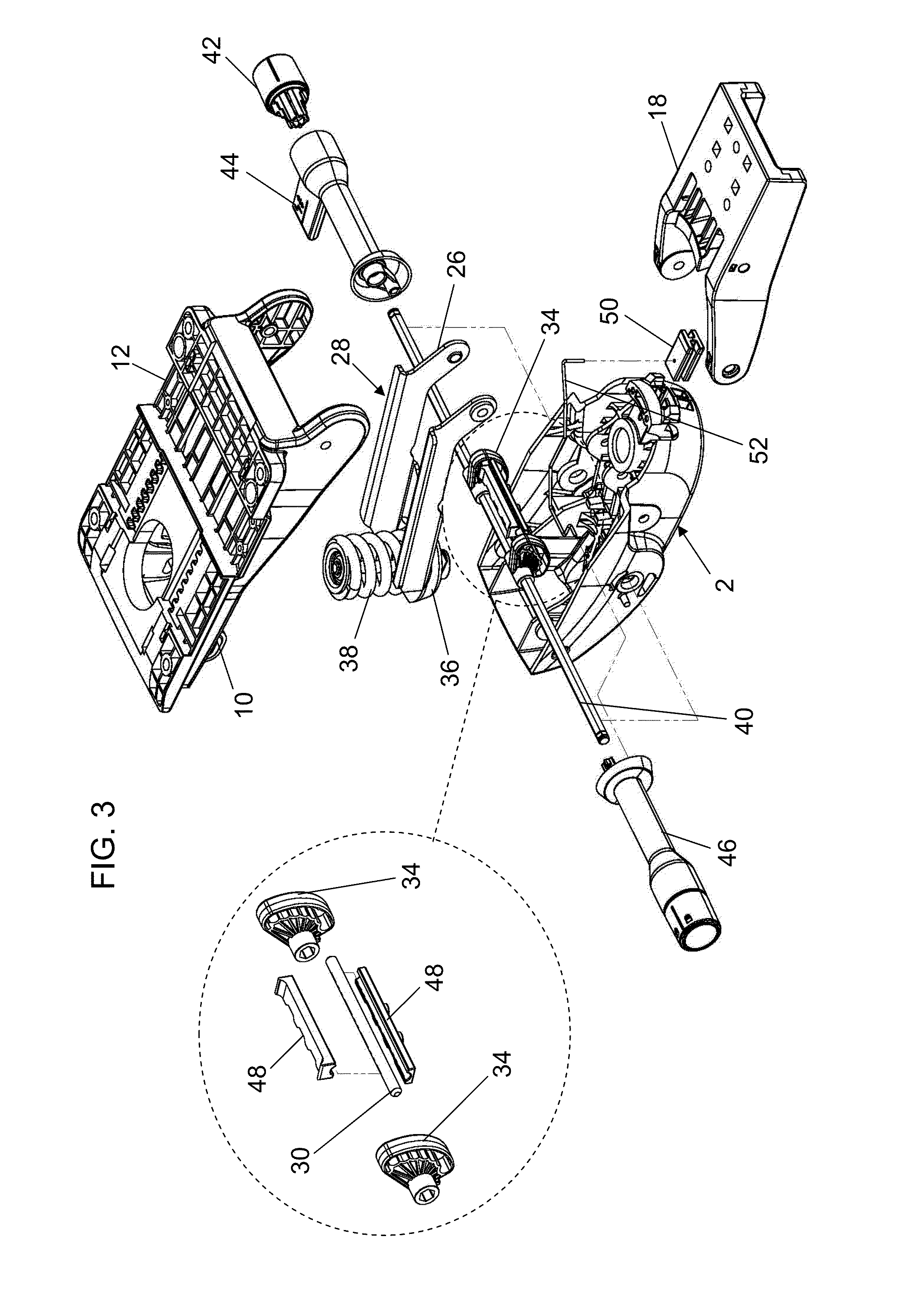 Office chair mechanism provided with a device for adjusting the swivel force