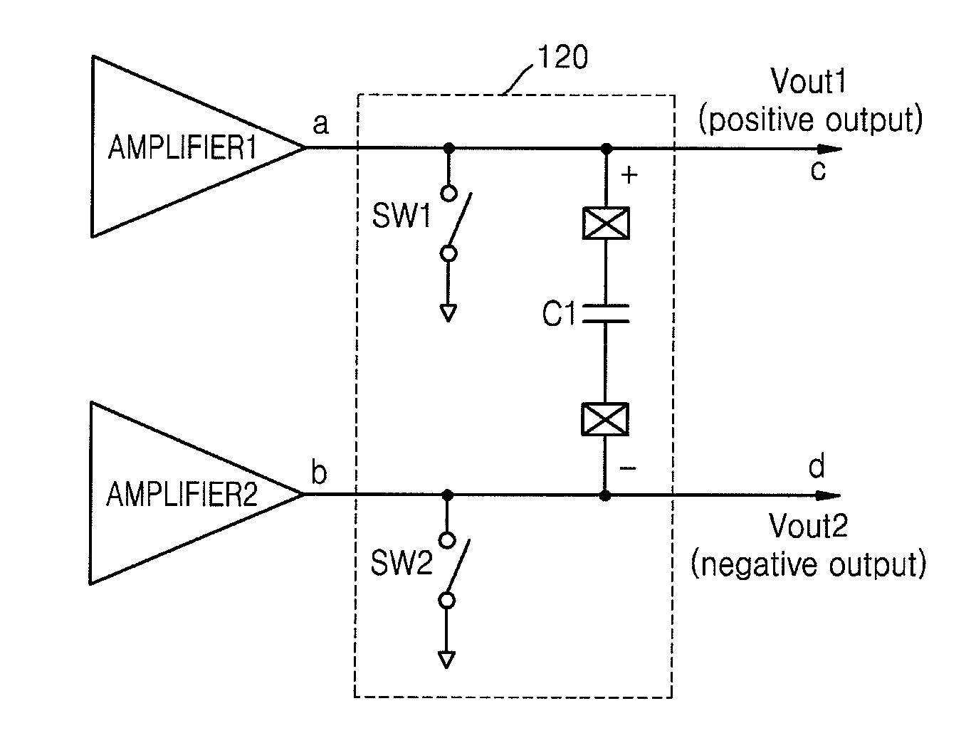 Share-capacitor voltage stabilizer circuit and method of time-sharing a capacitor in a voltage stabilizer