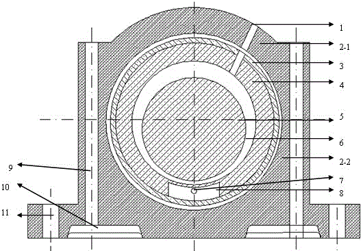 A multi-layer composite bush sliding bearing with an oil injection cavity