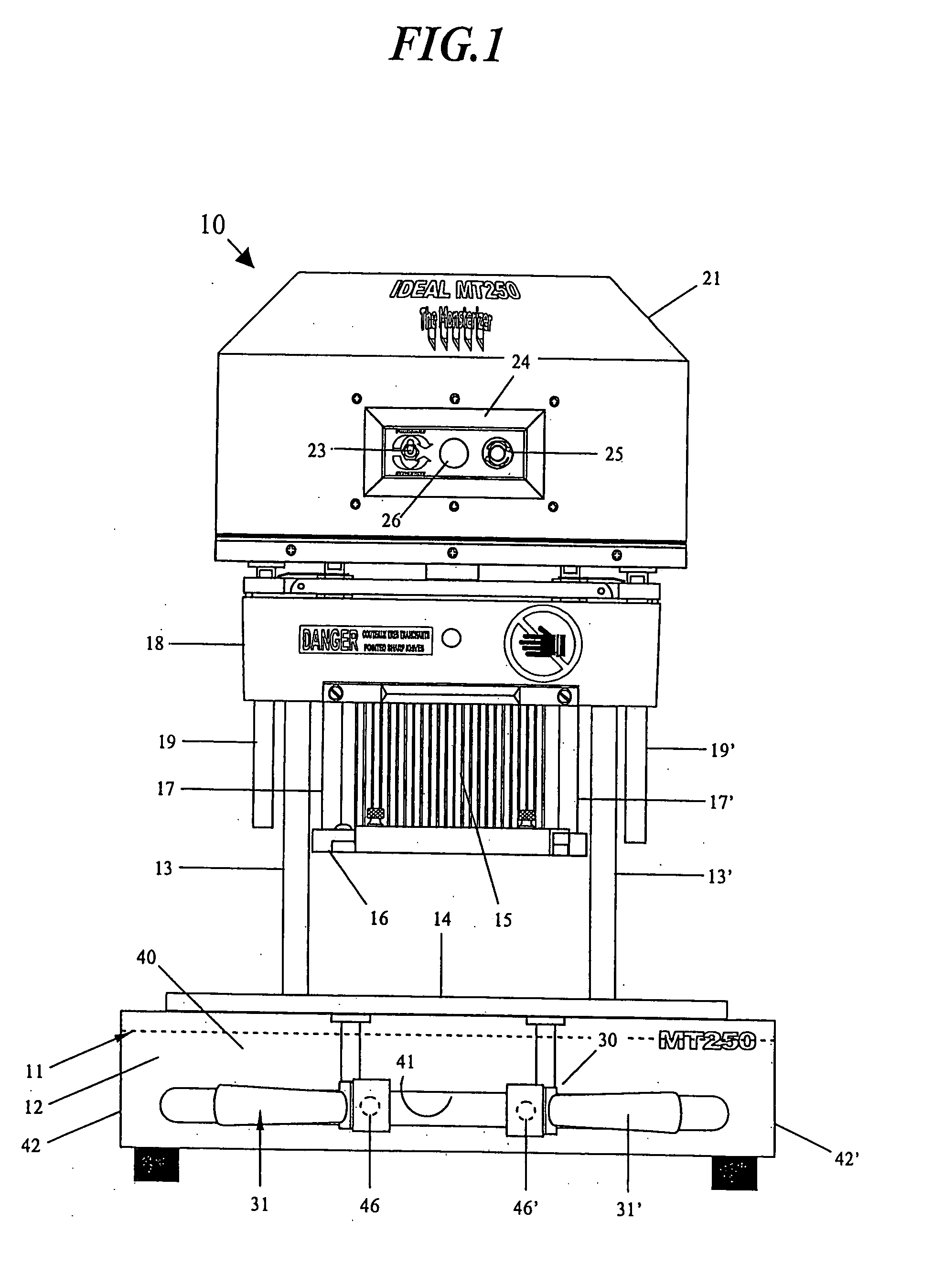 Meat tenderizing machine and method of use