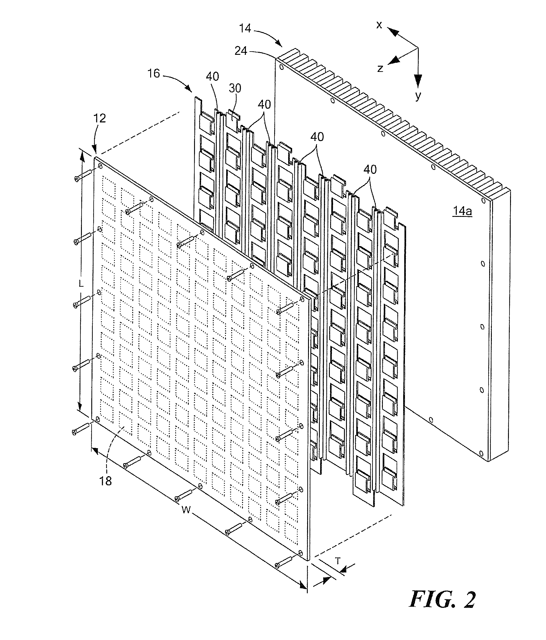 Heat sink interface having three-dimensional tolerance compensation