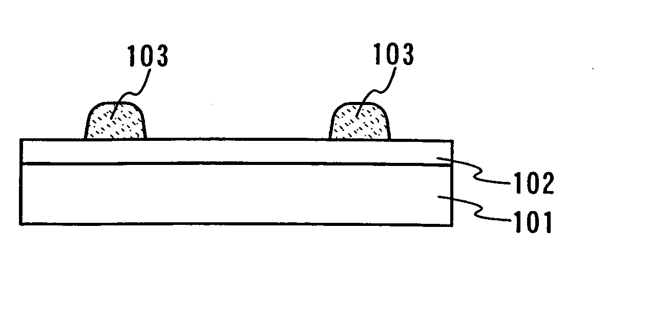 Substrate having film pattern and manufacturing method of the same, manufacturing method of semiconductor device, liquid crystal television, and EL television