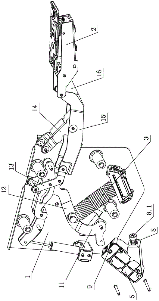 Auxiliary adjustment mechanism for the opening and closing strength of the upper-turn door of the furniture