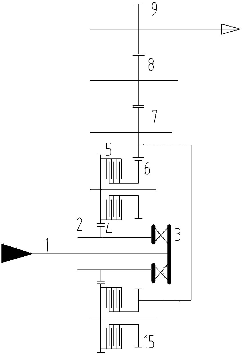 Generator speed-increasing gear box driven by ship power main transmission shaft