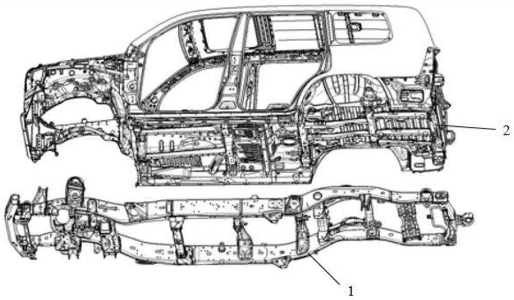 Vehicle body structure for improving cylindrical collision performance of side face of non-bearing type vehicle body