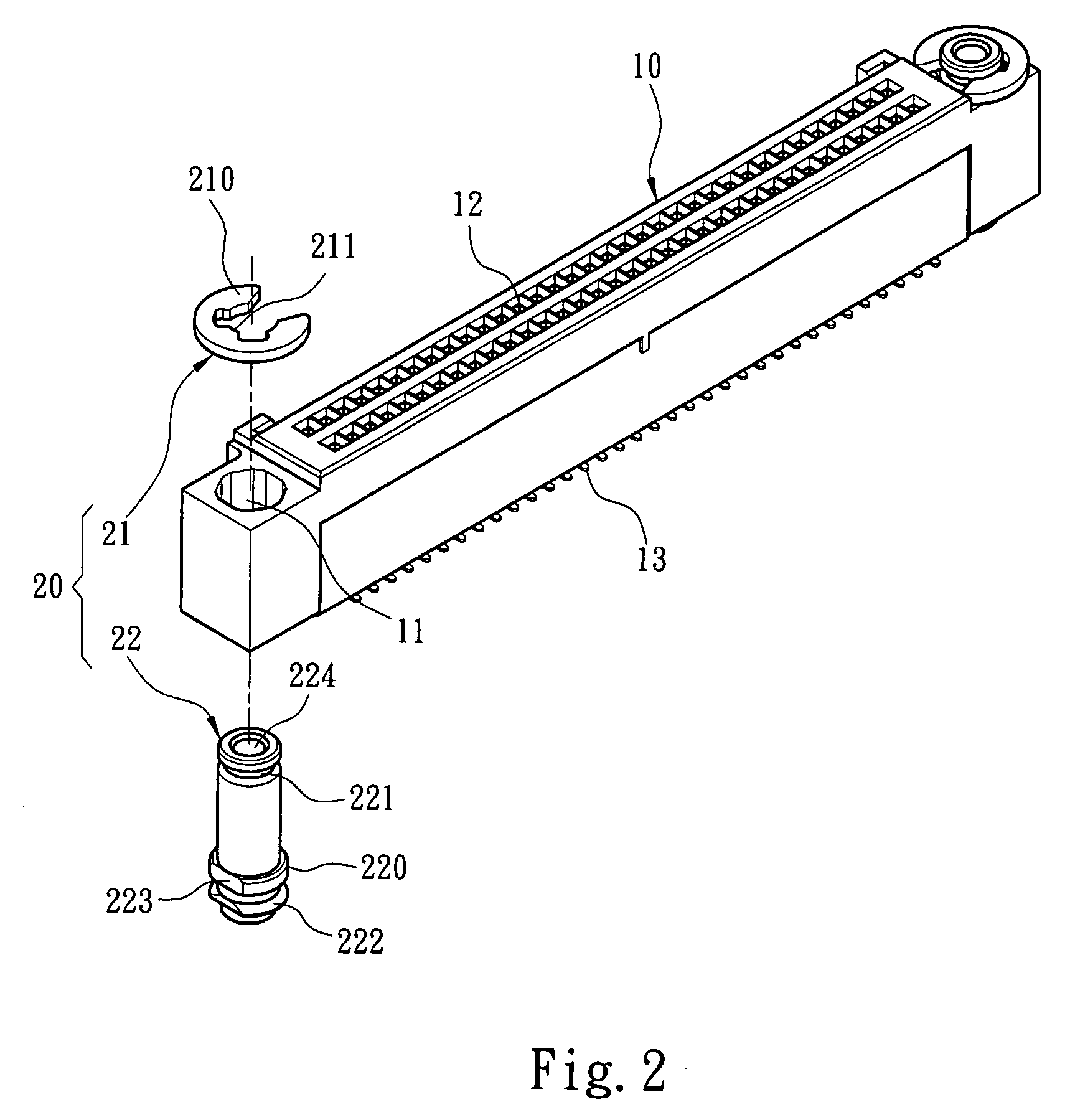 Anchor structure for electronic card connectors