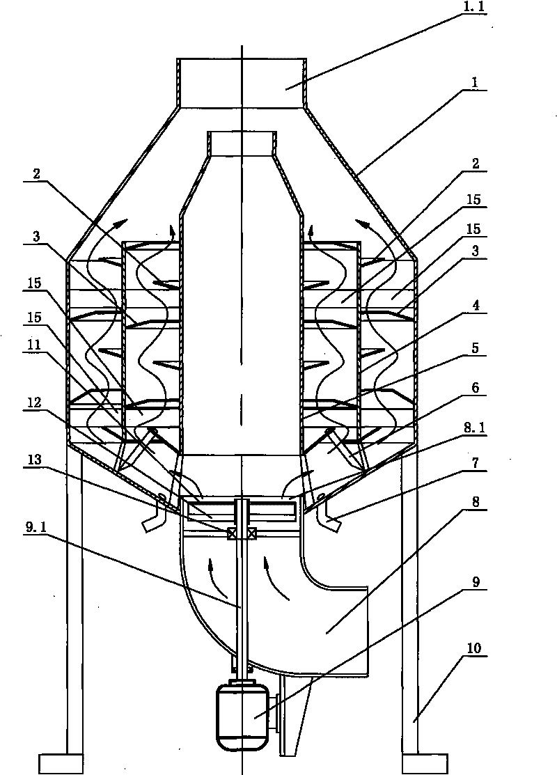 Wind speed-reducing water mist removing device