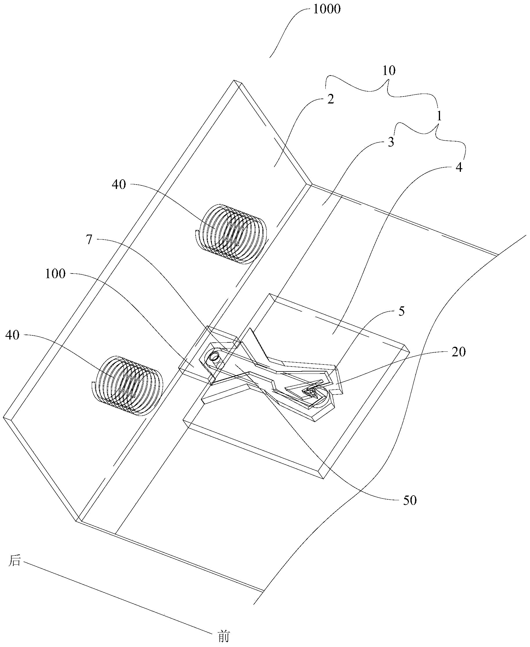 Press locking structure and automobile with press locking structure
