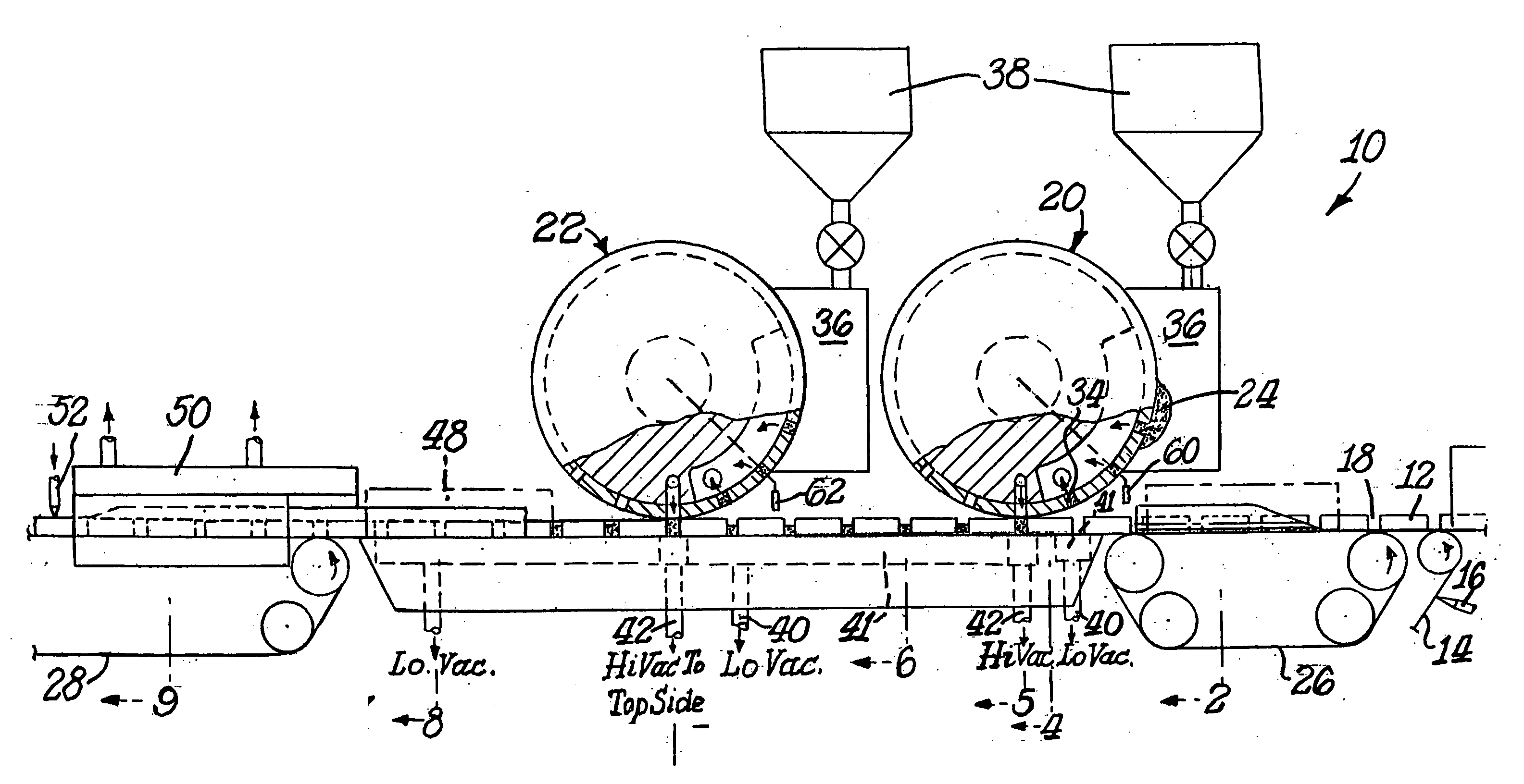 Dual station applicator wheels for filling cavities with metered amounts of particulate material