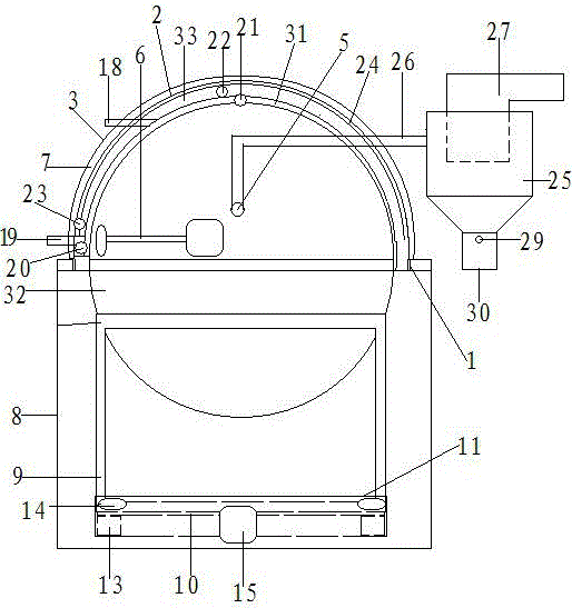 Enclosed smoke-absorbing automatic frying apparatus