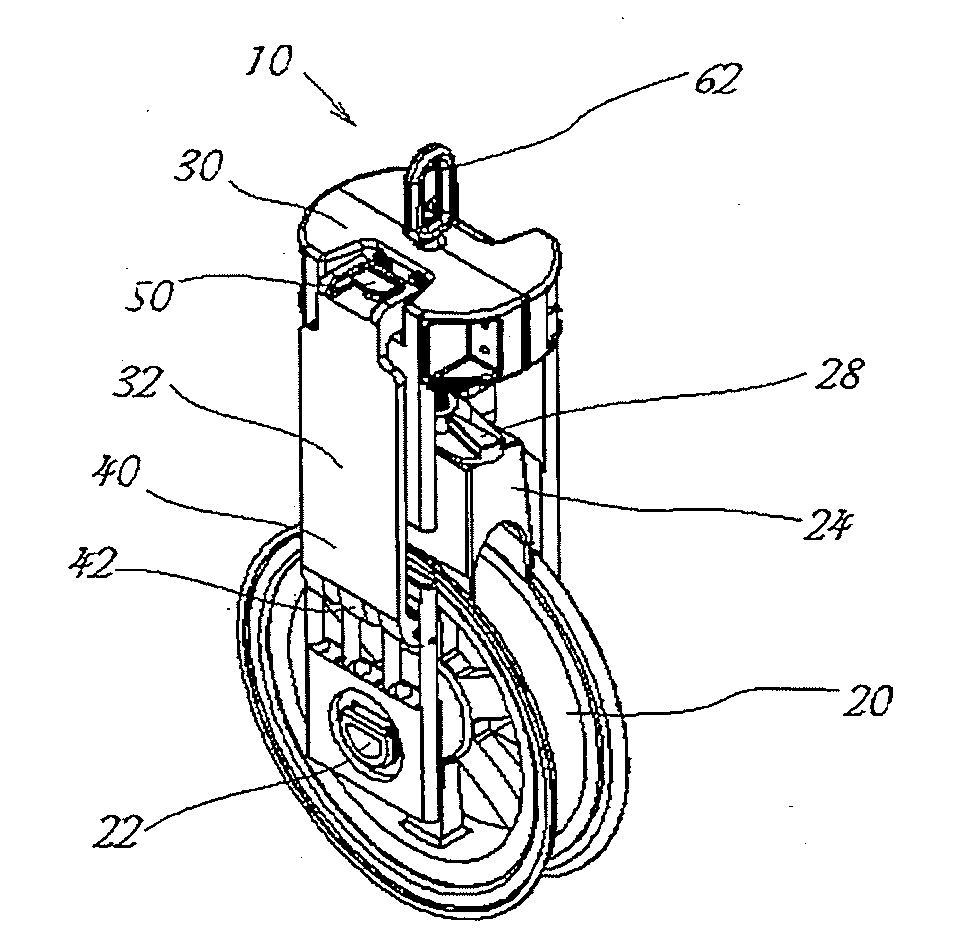 Aerial sheave device