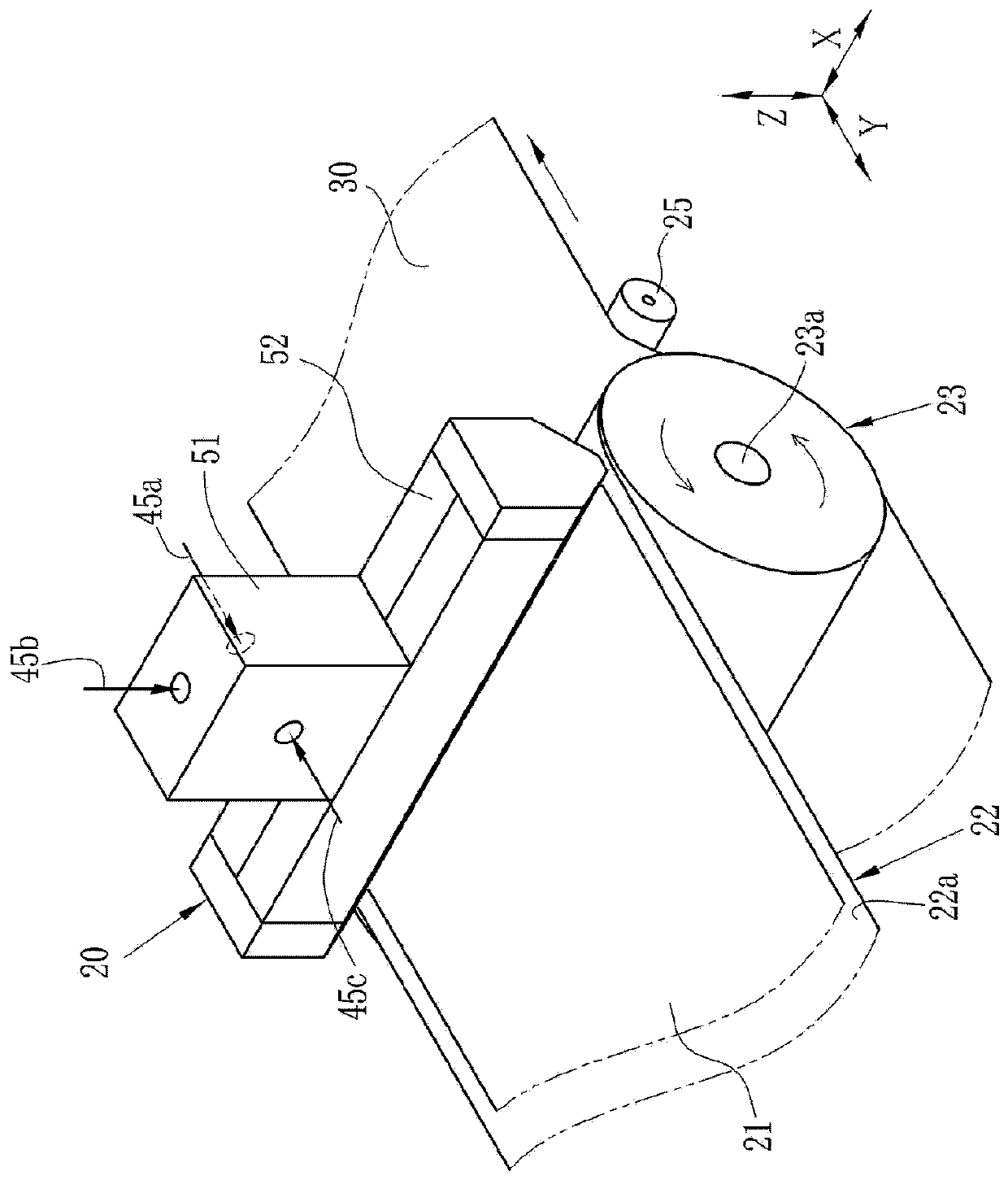 Casting device, solution film forming equipment and method