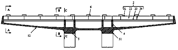 Ultra-high performance concrete and partial steel beam composite cap beam and construction method thereof