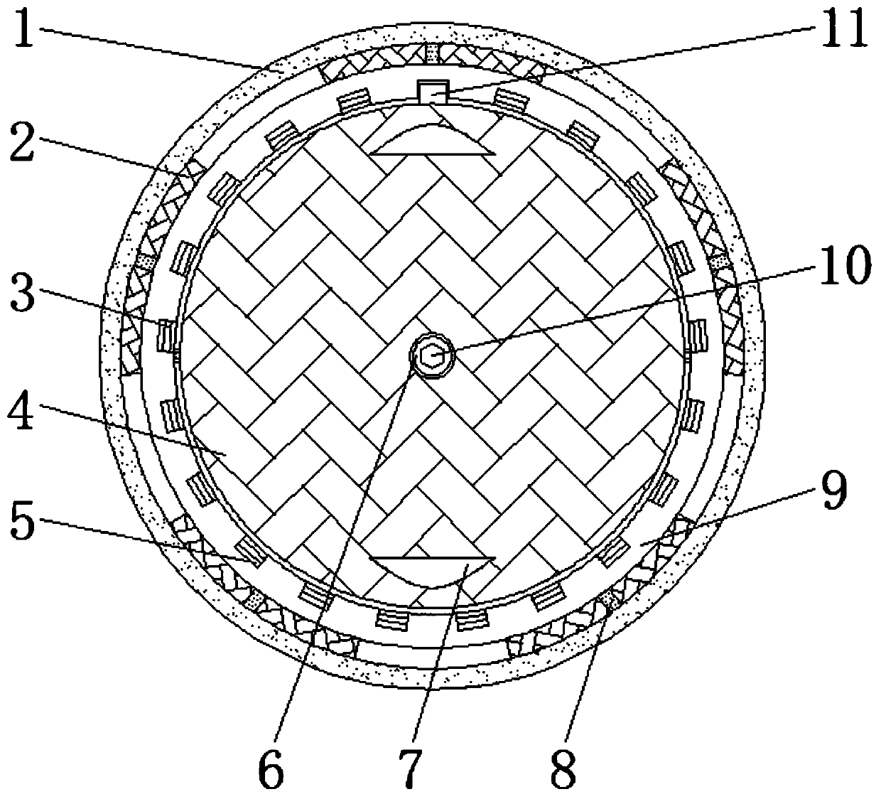 A rotary manhole cover anti-theft mechanism and its operation method