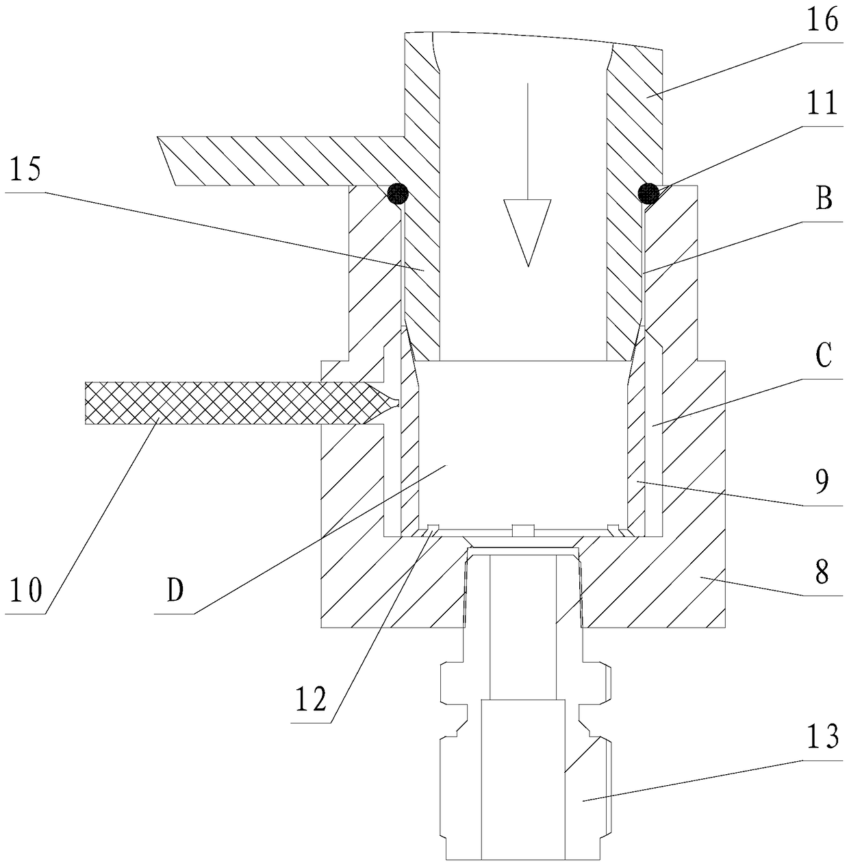 A device for detecting liquid waste discharge in a process unit