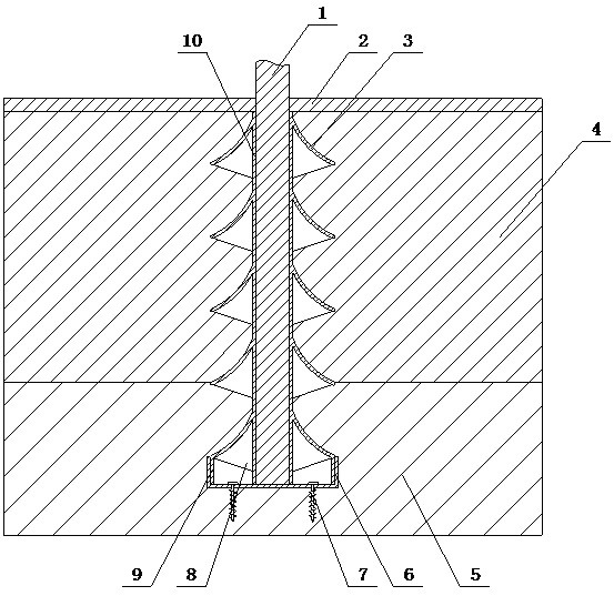 Frost heaving prevention uplift device for telegraph pole in frozen soil area