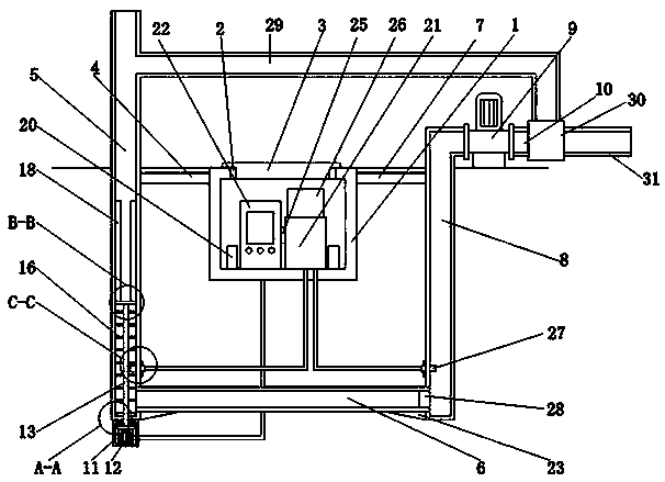 Superficial layer geothermal energy underground pipe laying system structure and use method