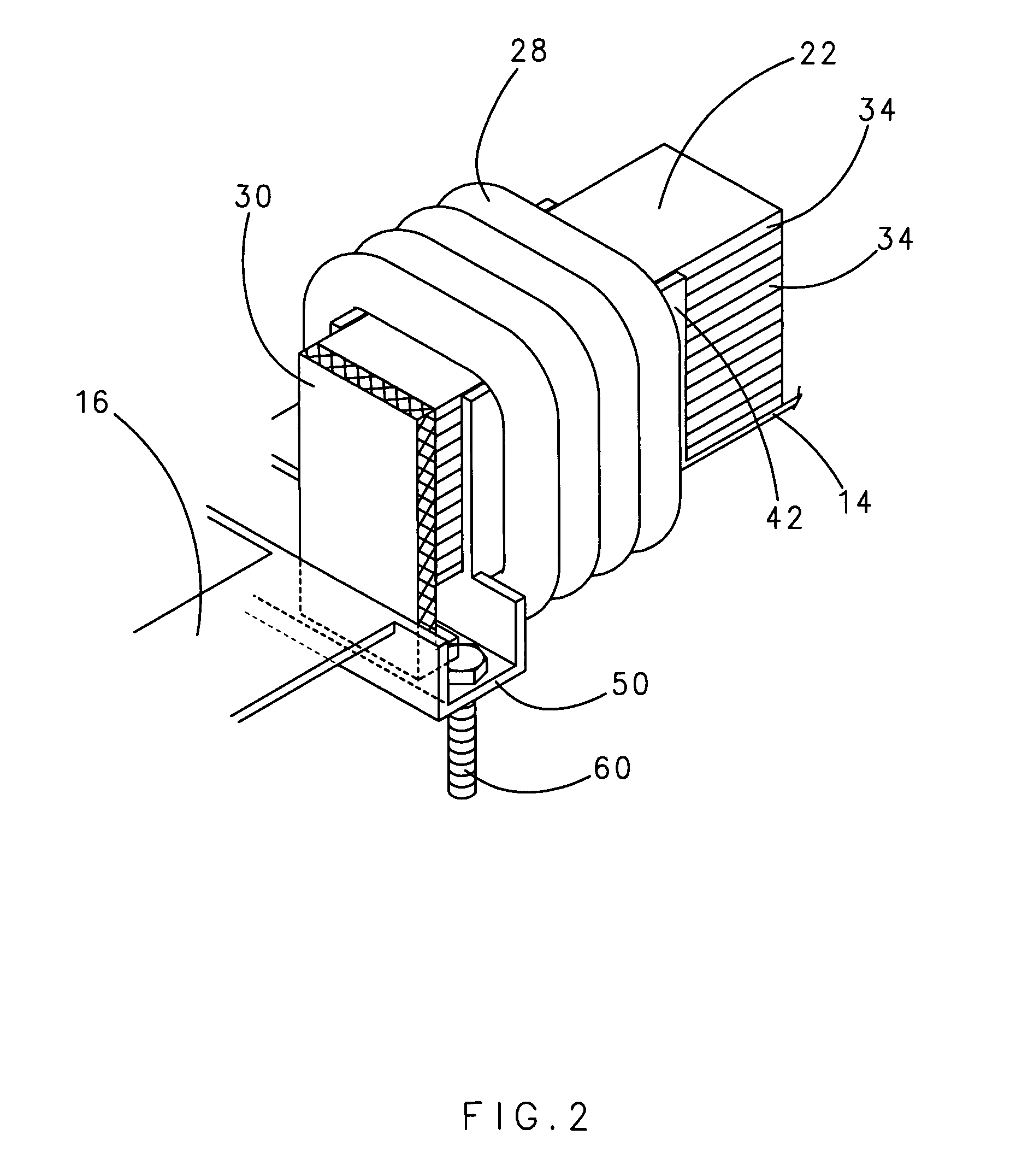 High current, multiple air gap, conduction cooled, stacked lamination inductor