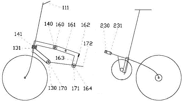 Folding seat bicycle and manufacturing process thereof