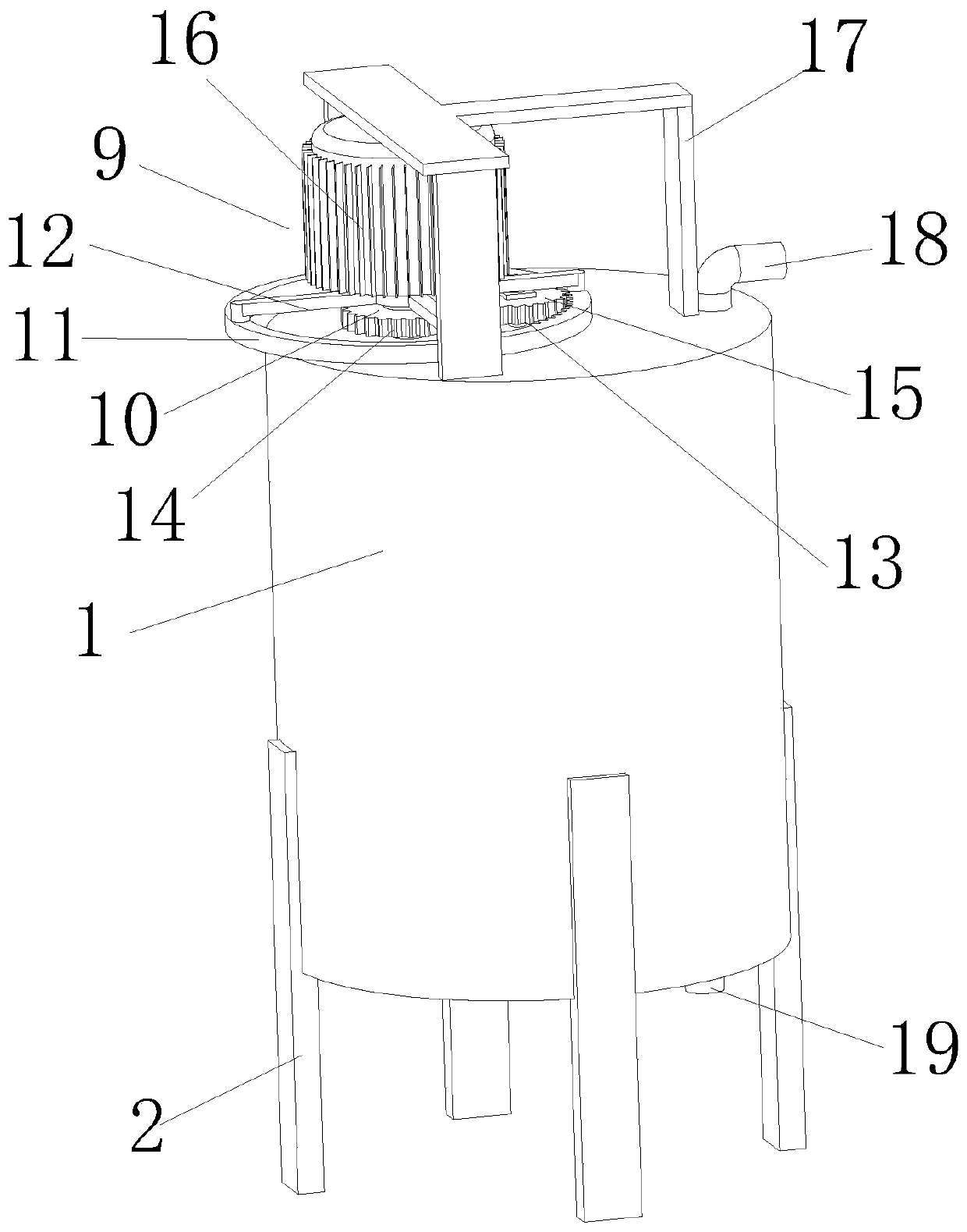 Milk stirring and mixing drum with bidirectional driving mechanism