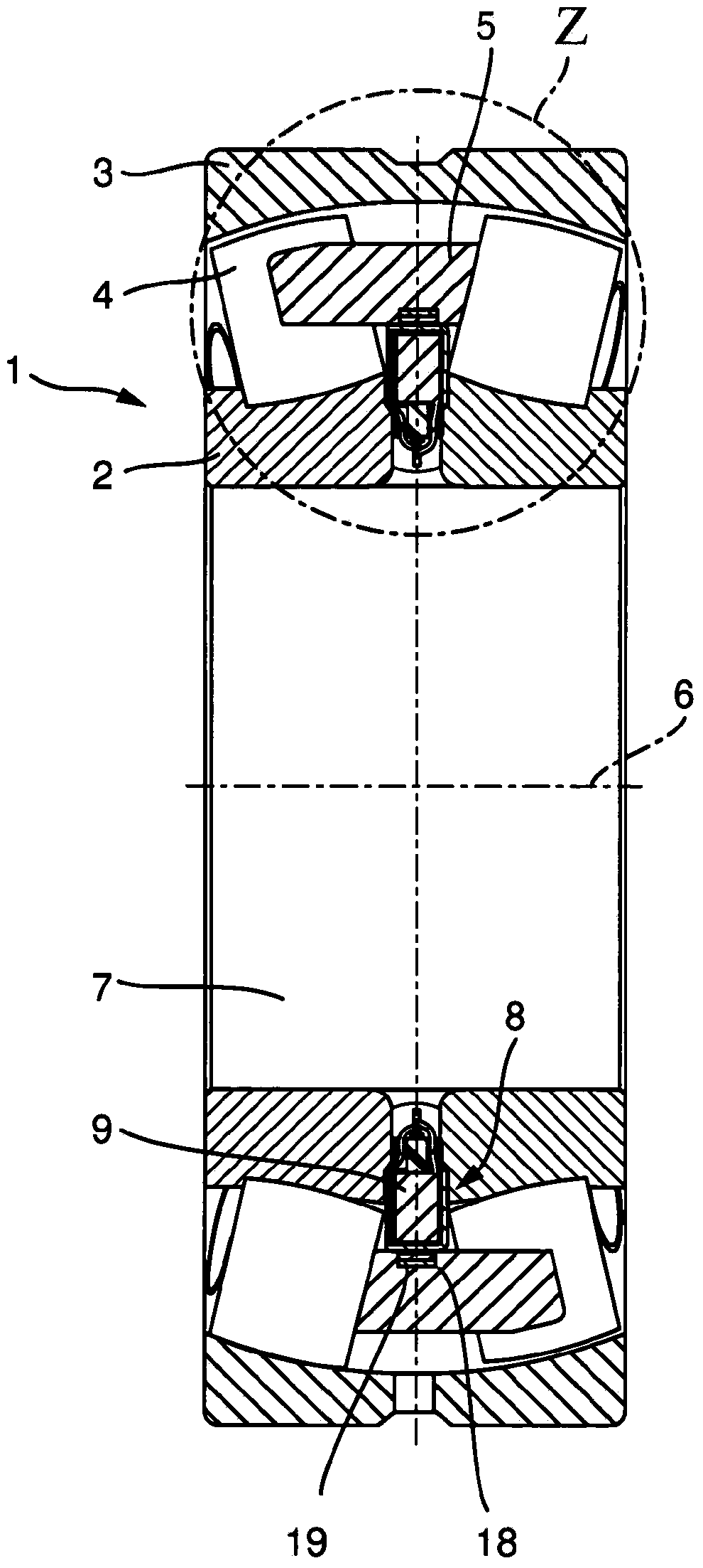 Anti-friction bearing, in particular two-row anti-friction bearing, having a power generation unit, in particular for mounting a roller