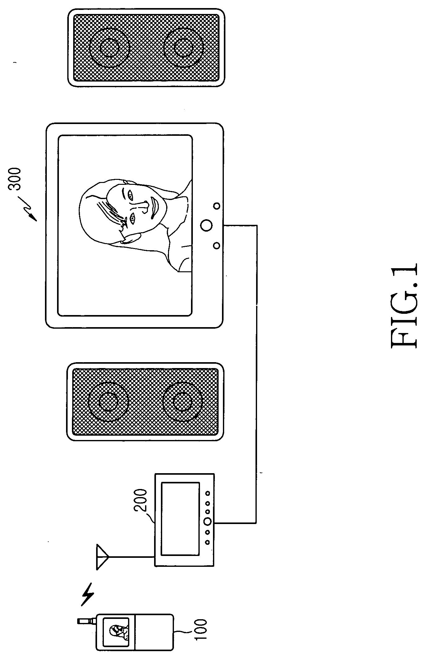 Device and method for outputting data of a wireless terminal to an external device