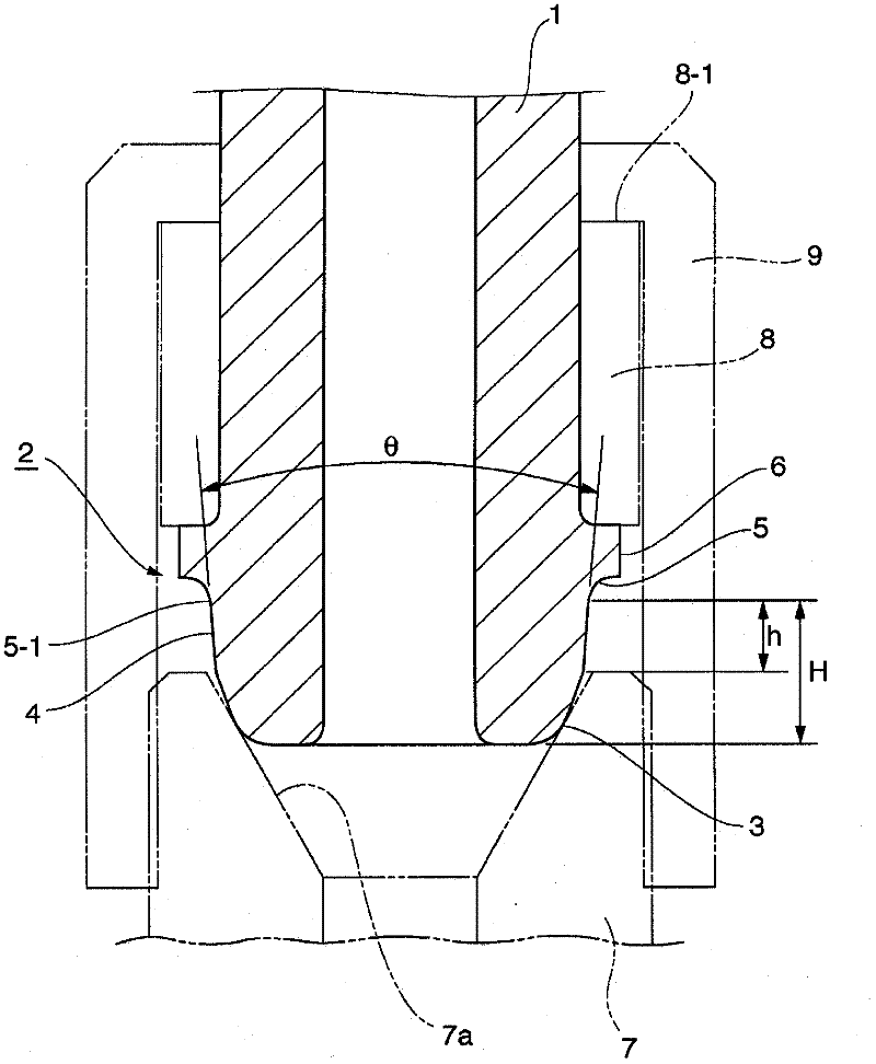 High-pressure fuel injection tube having connection head and method for producing the same