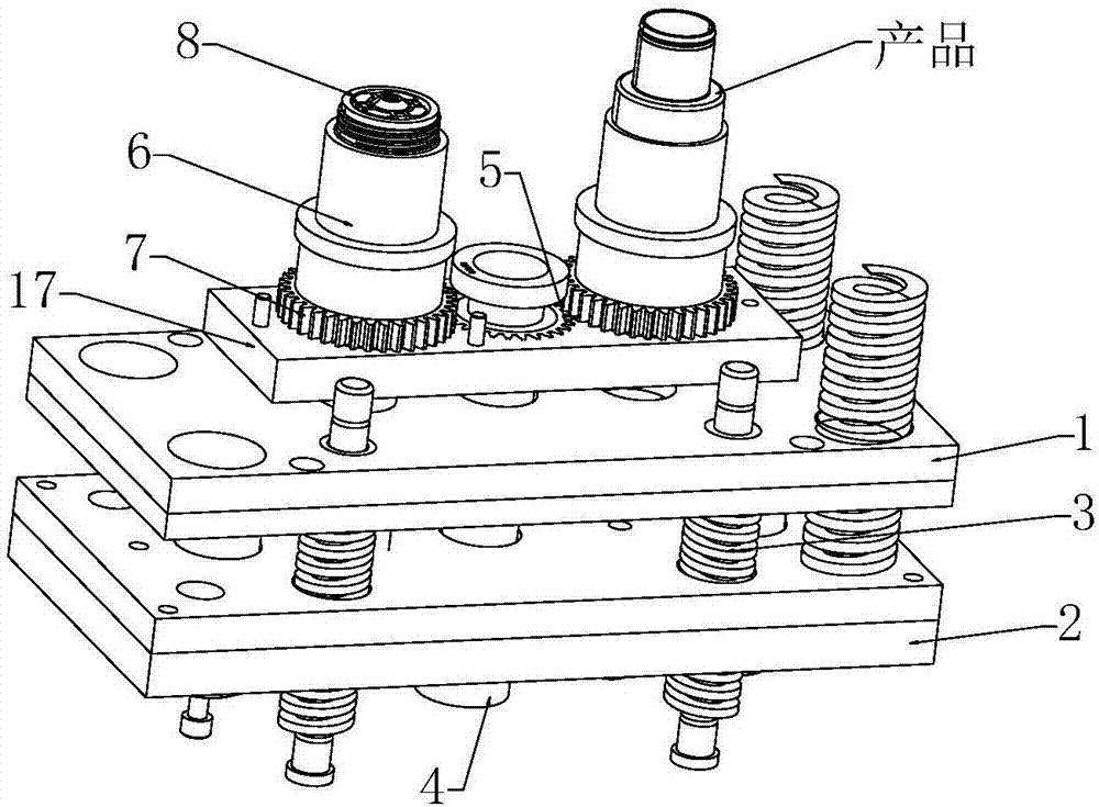 Demolding mechanism for internally-threaded piece with reverse buckles