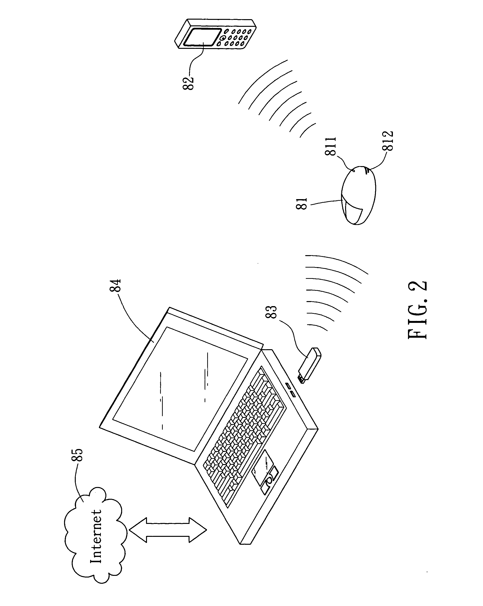 Computer input device with bluetooth hand-free handset