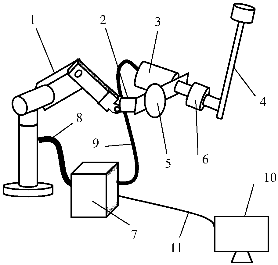 Inverted pendulum teaching system based on series robot and control method