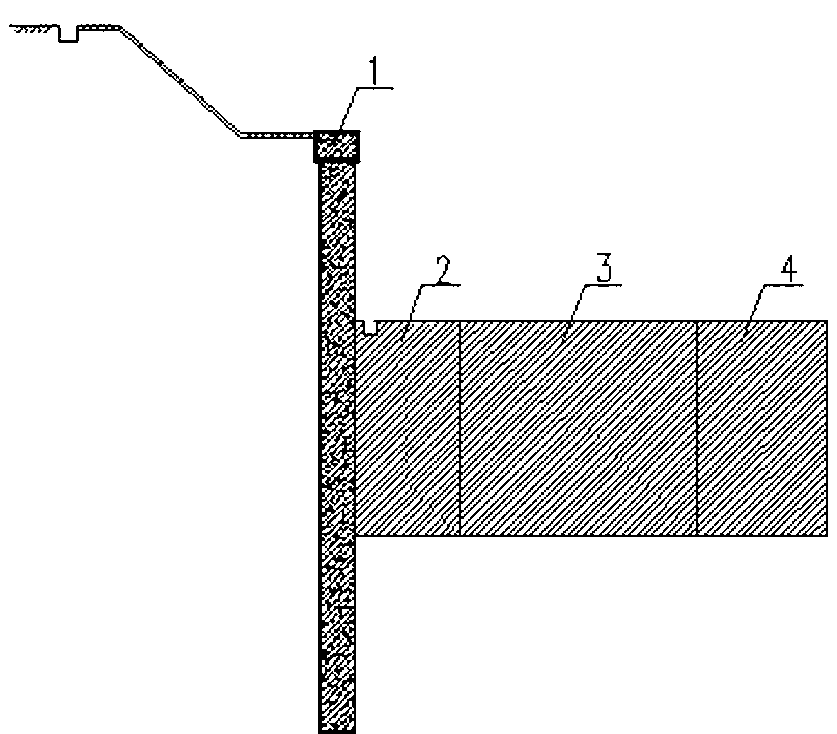 Cement-soil wall continuous arch structure used for strengthening weak soil in passive region of foundation pit and strengthening method