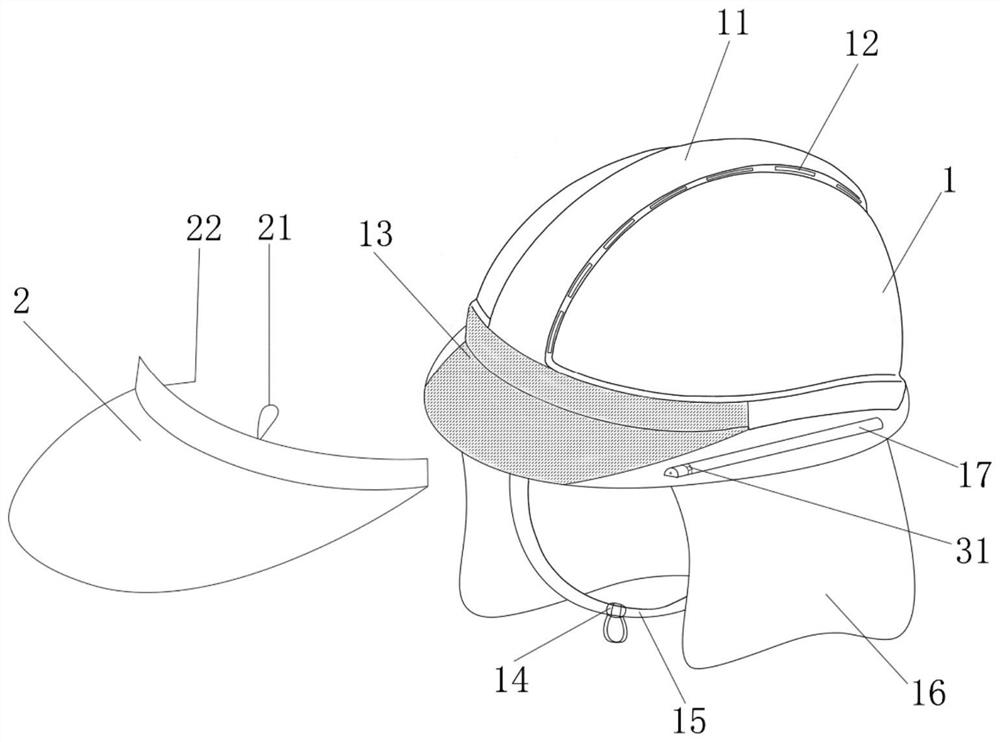 Detachable and retractable outdoor sun-shading safety helmet