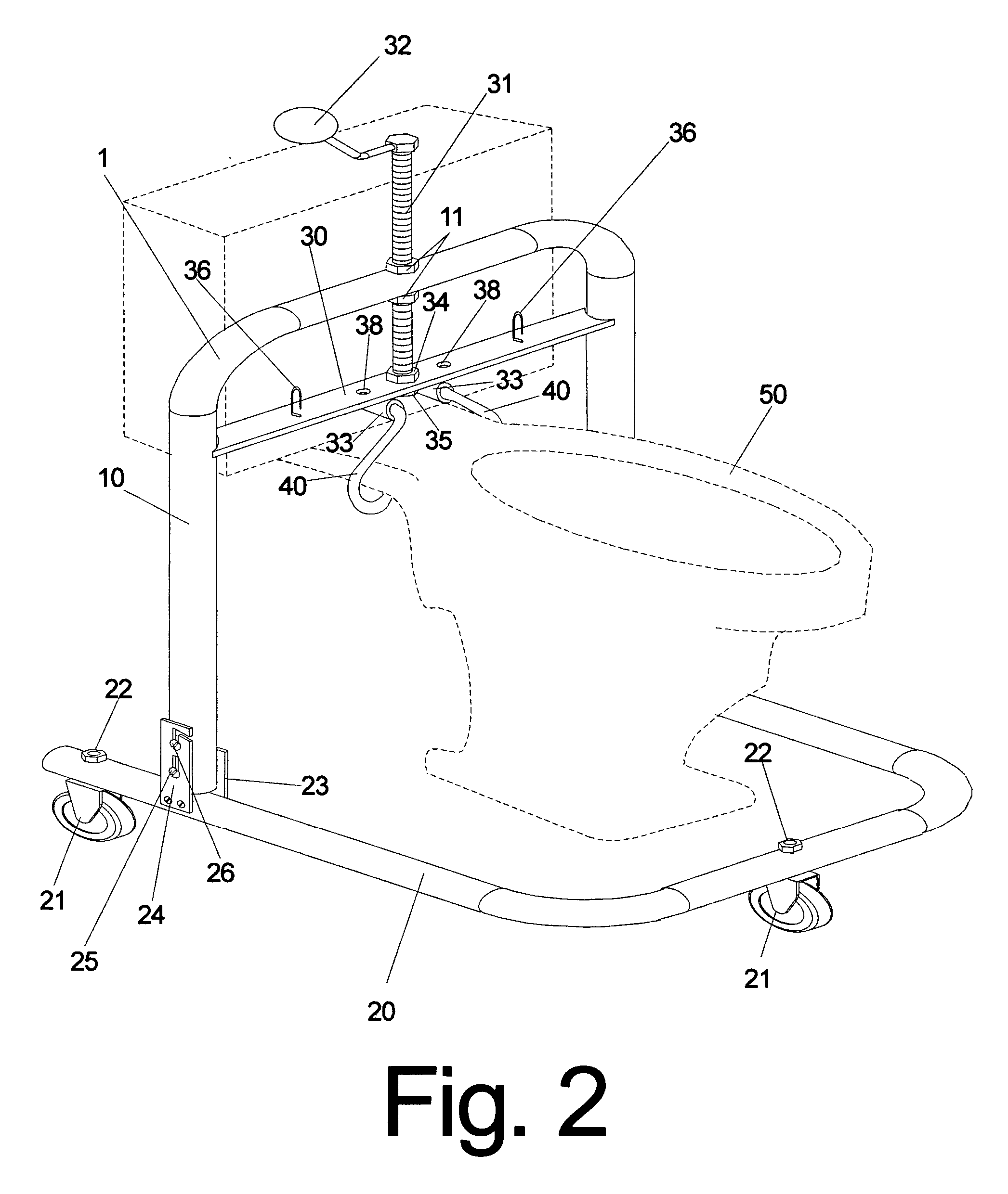 Commode lifting and transporting device