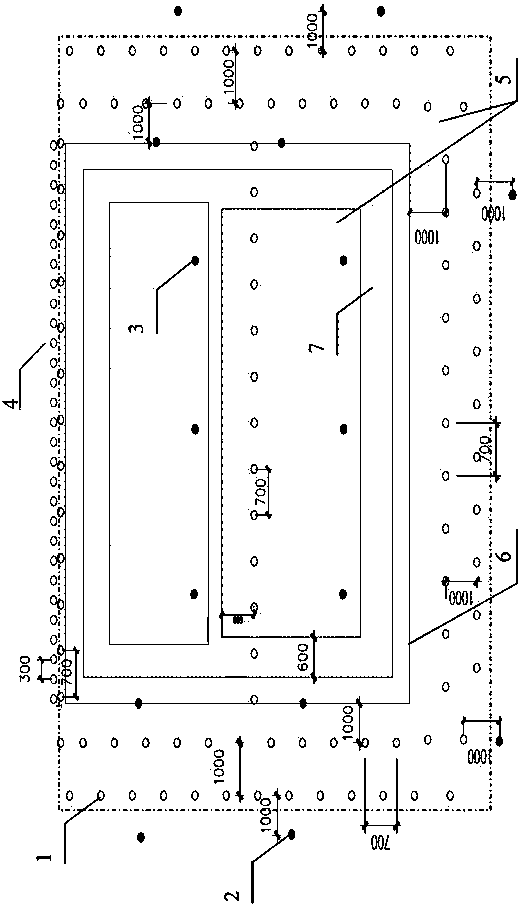 Full-sectional grouting, rectangular horizontal freezing and pipe roof combined reinforcing structure and method