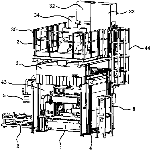 Forming device for automotive carpet hot-pressing foaming